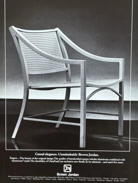 1983 BROWN JORDAN Regent Chair The Beauty of the Original Design PRINT AD