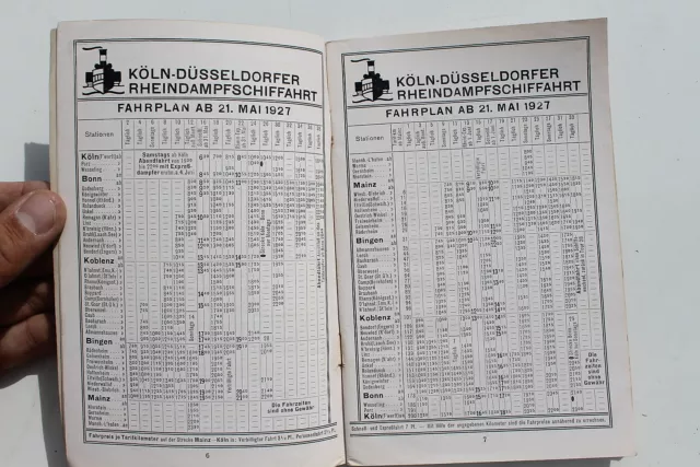 23088 Reiseführer Der Rhein Führer durch das Rheintal 1927 mit Fahrplan Dampfer 2