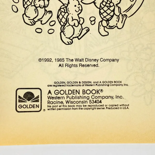 GOLDEN WALT DISNEY'S Donald Duck Easter Egg-citement Coloring Book 1992 ...