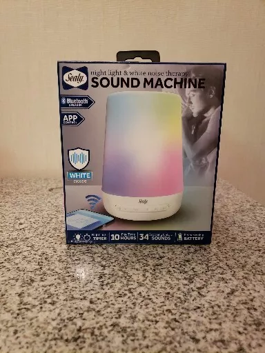 Máquina de sonido de terapia de ruido blanco y luz nocturna Sealy Bluetooth y control de aplicaciones