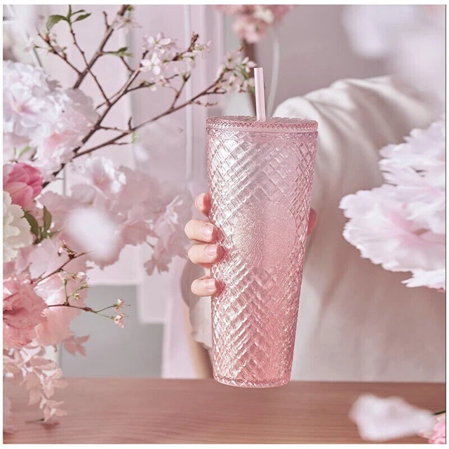 2022 CHINA STARBUCKS Sakura Pink Diamond Jeweled Studded 24oz Tumbler