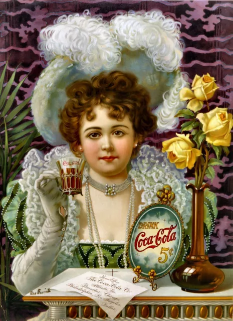 Drink Coca Cola 5 Cents Coke Vintage Advertising Poster Print On Canvas 16x20