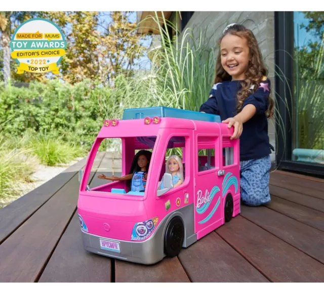 BARBIE DREAM CAMPER Pink 7 Play Areas 60 Toy Accessories Camper Van 59.99 PicClick UK