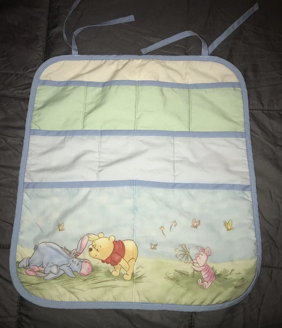 Vtg 2002 Disney Winnie Pooh Crib Wall Hanging Organizer Pockets Baby Nursery