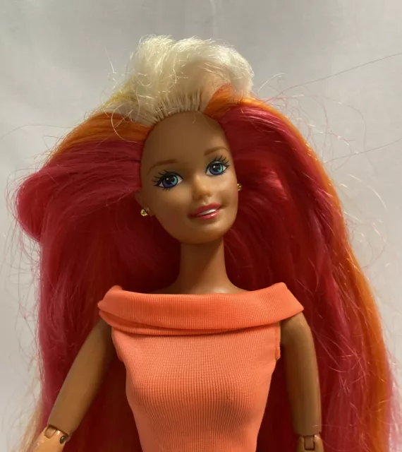 1996 Vintage Mattel Hula Hair Barbie Jointed Body Redressed