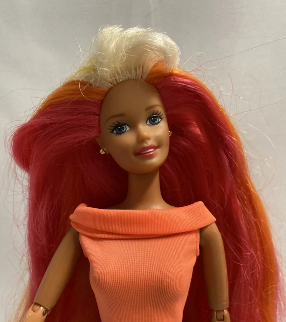 1996 Vintage Mattel Hula Hair Barbie Jointed Body Redressed 1996 Vintage Mattel Hula Hair Barbie Jointed Body Redressed