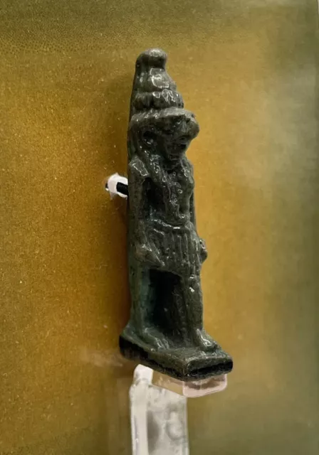 Ancient Egyptian Faience Amulet of Horus Statuette Figurine COA