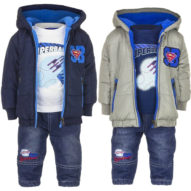 Abbigliamento bambino neonato completo invernale giubbino jeans bimbo 6 12 18 24