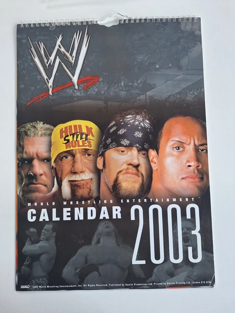 2003 Official WWE Calender - The Rock Hulk Hogan Undertaker WWF HHH Wrestling