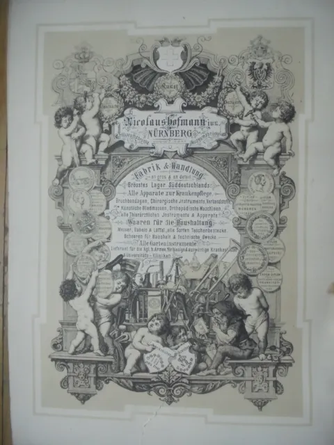 33697 Reklame Plakat 1870 Nicolaus Hofmann Medizinische Artikel Orthopädie