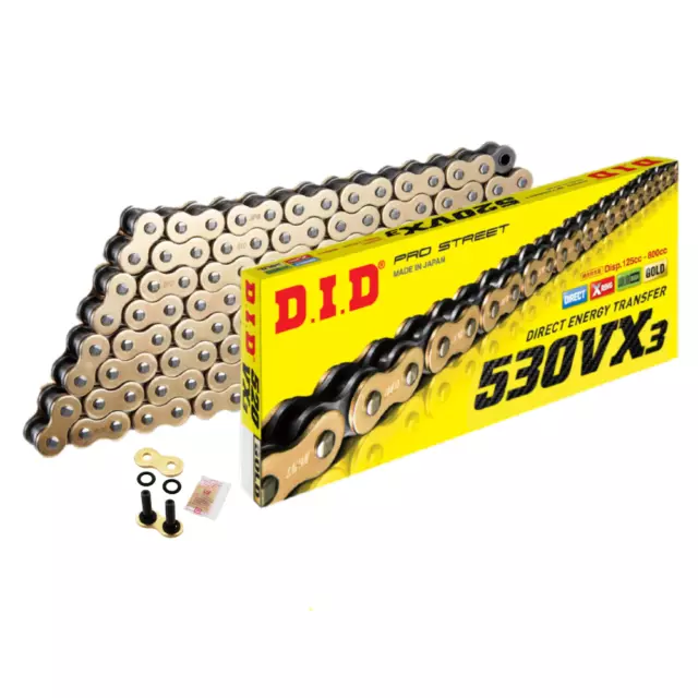 DID X Ring Chain Gold & Black 530 / 118 links fits Suzuki GSX600 F Katana 98-06