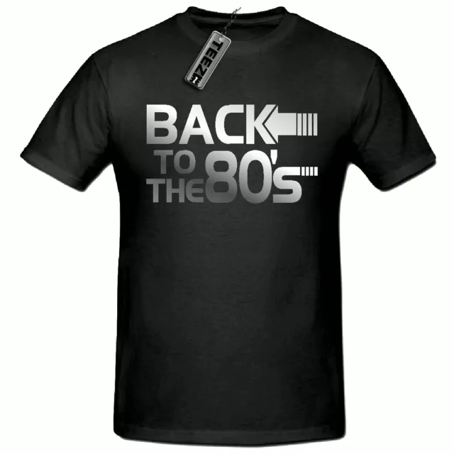 Back to the 80er Jahre T-Shirt, (silbernes Logo) Herren T-Shirt, Kostüm 80er Jahre