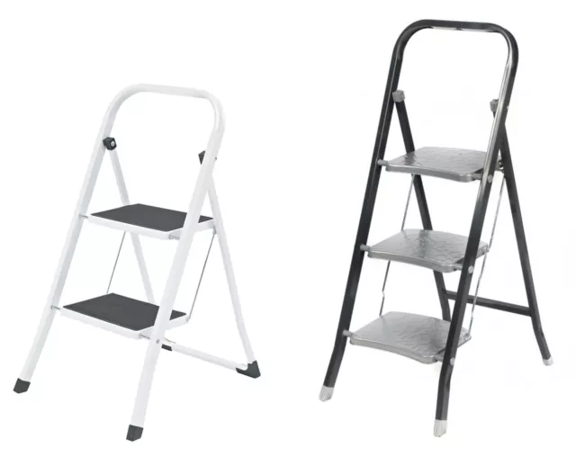 Anti-Slip Folding Step Ladder - 2 / 3 Steps, Strong & Safe Stool - Home DIY