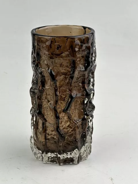 WHITEFRIARS cinnamon colour bark vase by Geoffrey Baxter, 15cm (6 Inches). Vi...