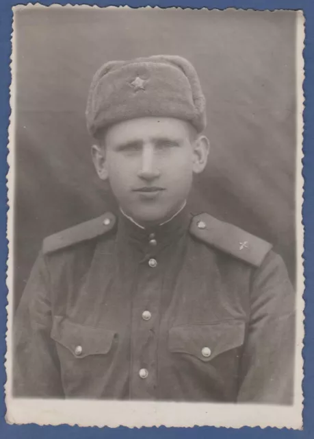 Portrait of Young Handsome Military Guy Soviet Vintage Photo USSR