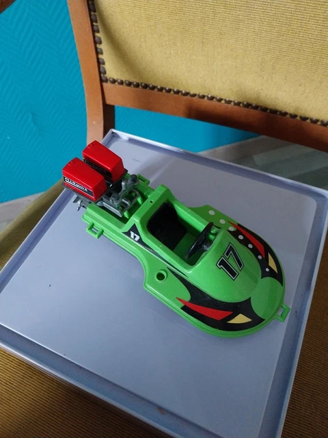 PLAYMOBIL Hors-bord De Compétition Rouge (3538) - Complet, Occasion, Univers Mer