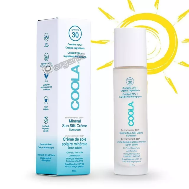 COOLA Mineral Sonnencreme Bio Vegan Gesicht Sonnencreme LSF30 44ml BB 9/23 £40 3