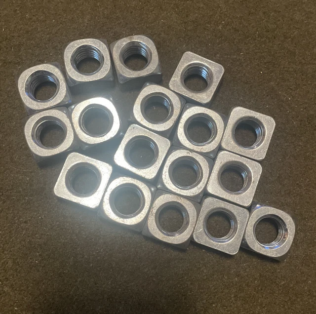 5/8-11 Square Nuts Steel 5/8” , 1” Square, 17pc New