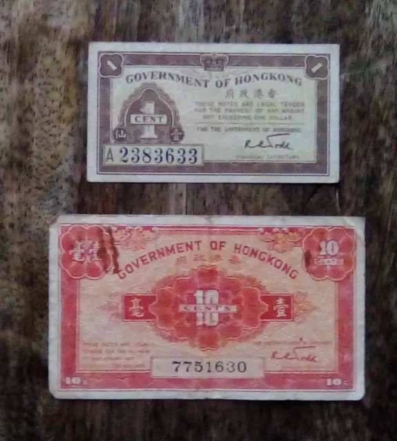 Hong Kong 1 & 10 Cent 1941