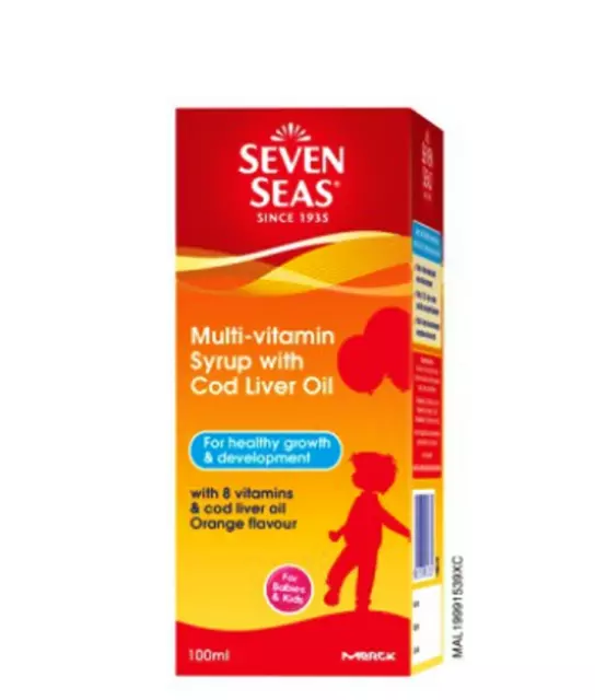 1 Pcs X Seven Seas Multivitamin Syrup with Cod Liver Oil (100ml) DHL EXPRESS