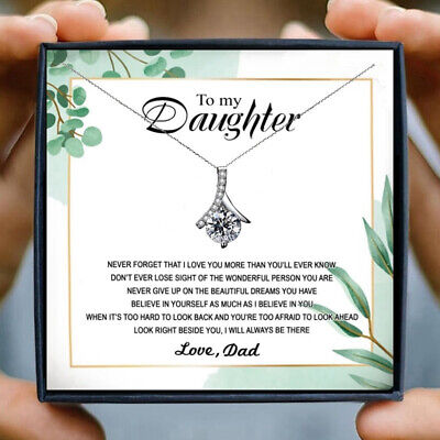 To My Daughter Necklace Father to Daughter Birthday Graduation Gift from Dad