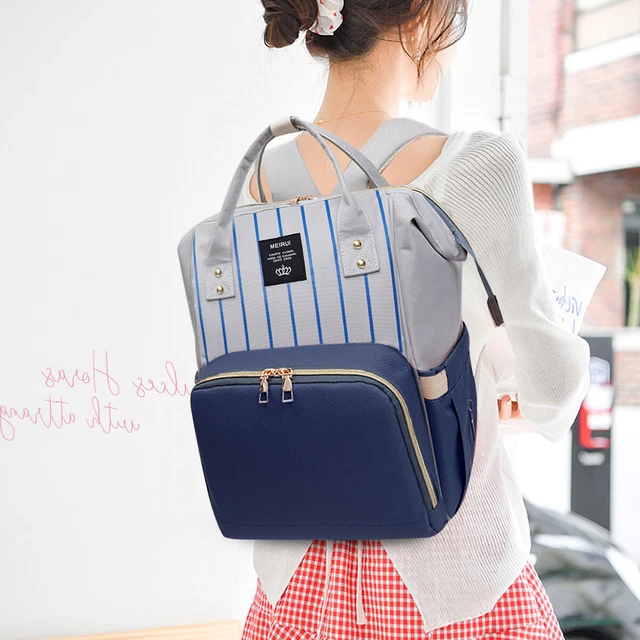 Mom Mummy Baby Diaper Bag Backpack Travel Maternity Changing Pad Waterproof Blue 3