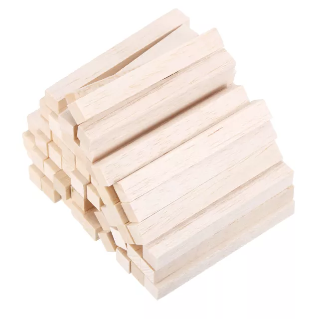 50Pcs 3.94'' x 0.47'' x 0.47'' Square Wood Dowel Rods Wooden Dowel for Crafting