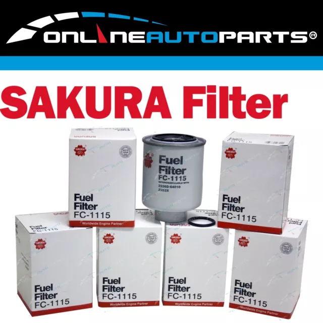 Pack of 6 Sakura Fuel Filters FC1115 Interchangeable with Ryco Z252X