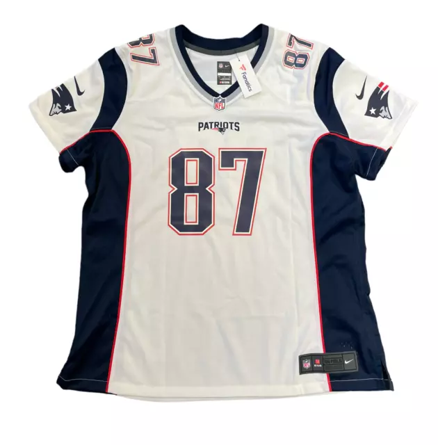 New England Patriots Jersey (Size 2XL) Women's Nike NFL Road - Gronkowski - New