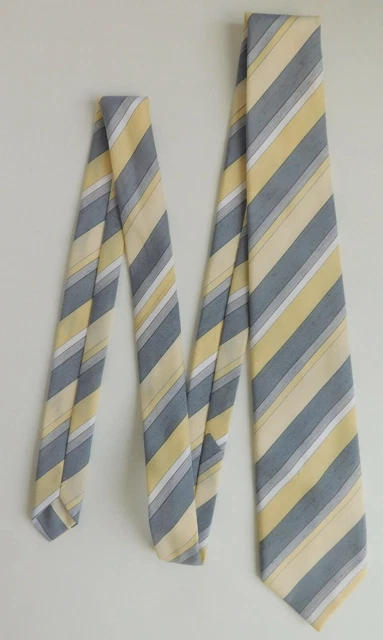 Cravatta poliestere a righe effetto seta vintage anni '70 St Michael Marks and Spencer