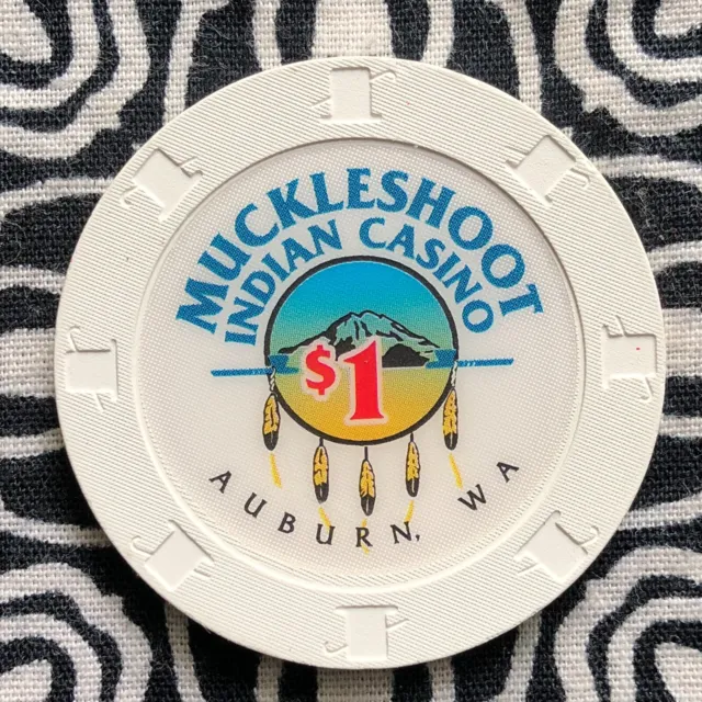 Chip de casino de póquer Muckleshoot $1 indio casino Auburn, Washington para juegos