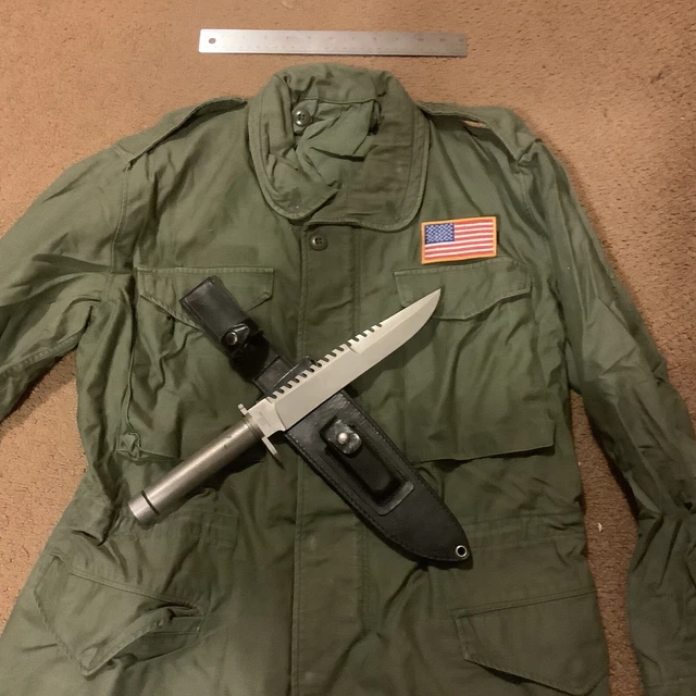 US ARMY FIELD Jacket and RAMBO Knife Combo ( Both In Great Condition