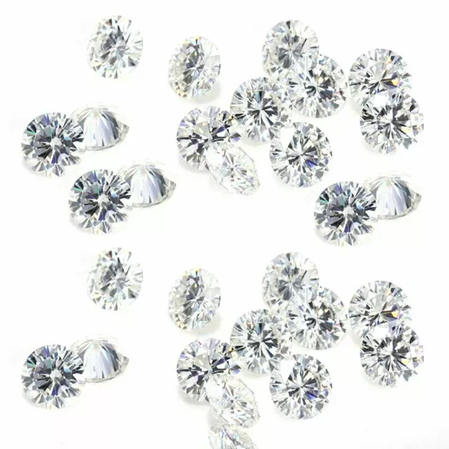 White Diamond Round Cut GH Color VS Clarity - 1.5 mm to 3 mm HPHT Diamonds Lot