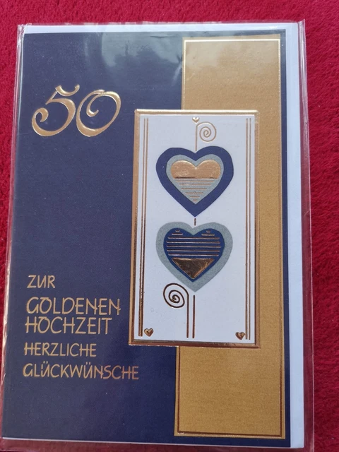 Goldene Hochzeit Karte Mit Konfetti - Glückwunschkarte Für 50. Jubiläum Mit Umschlag