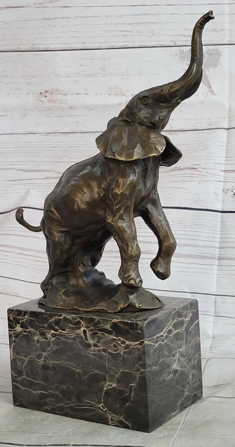 Art Déco Fauna Elefante Por Milo Bronce Caliente Reparto Escultura Estatua