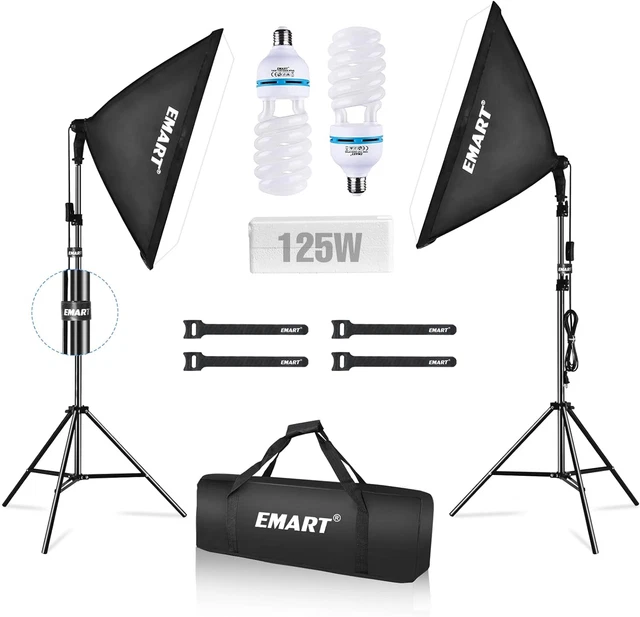 Softbox Lighting Kit,20"x28" Soft Box Lights Photography Accessories with 2X 125