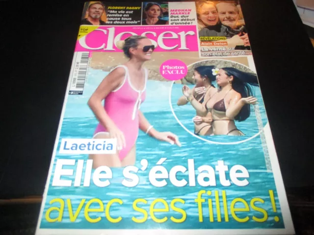 Revue "CLOSER N°970 - 2024" Laeticia HALLYDAY, Florent PAGNY, Alain DELON, Megha