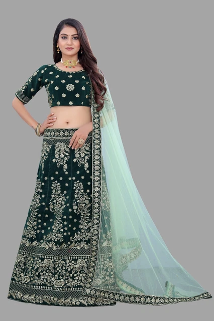 Indian Designer Wedding Party Wear Traditional Design Embroidered Lehenga Her
