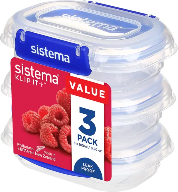 Sistema KLIP IT PLUS Food Storage Containers 180 ml 3 Piece Airtight Containers