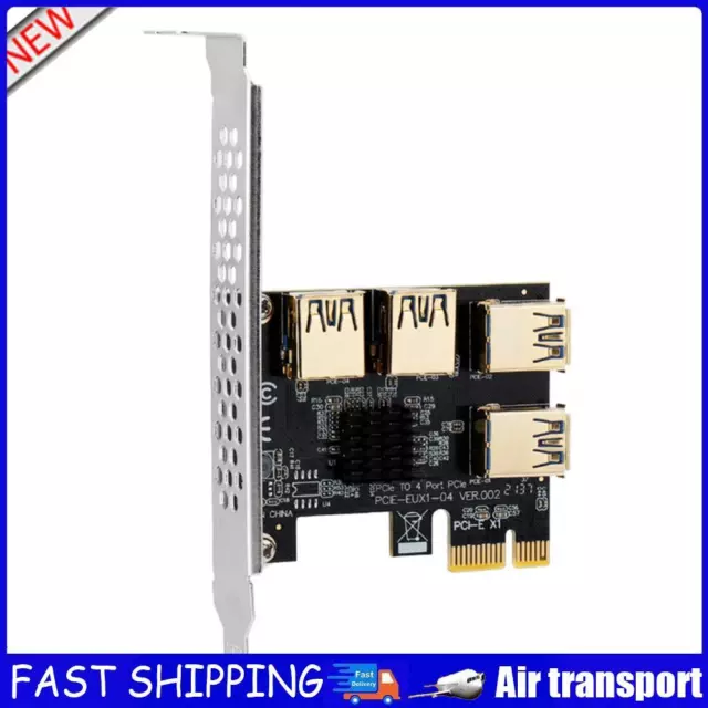 PCI-E Adapter 1 To 4 PCI-E X1/X4/X8/X16 USB 3.0 Mining Riser Card Converter AU