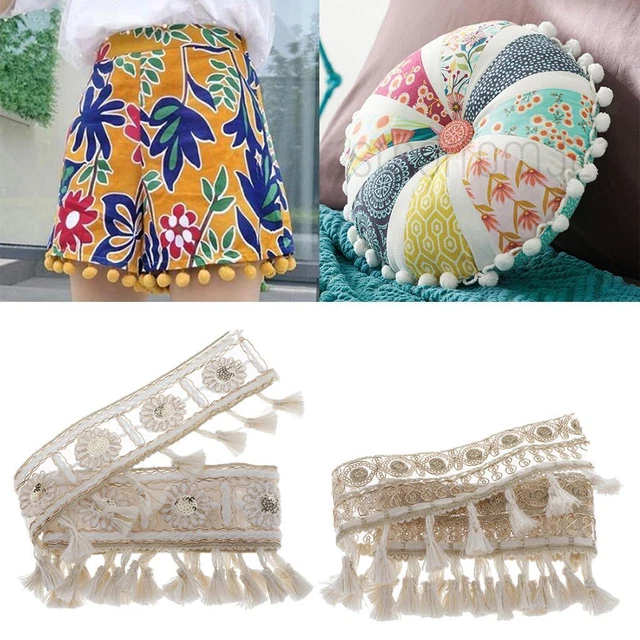 2x  Fringe Jacquard Band 2 "Breite Spitze Nähbesatz  für DIY Handwerk