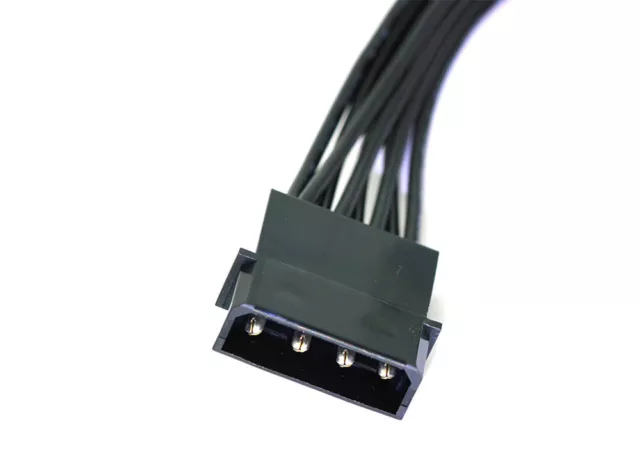 4 Pin IDE Molex Power to 3 Molex Splitter Y Power Extension Cable 4P 2