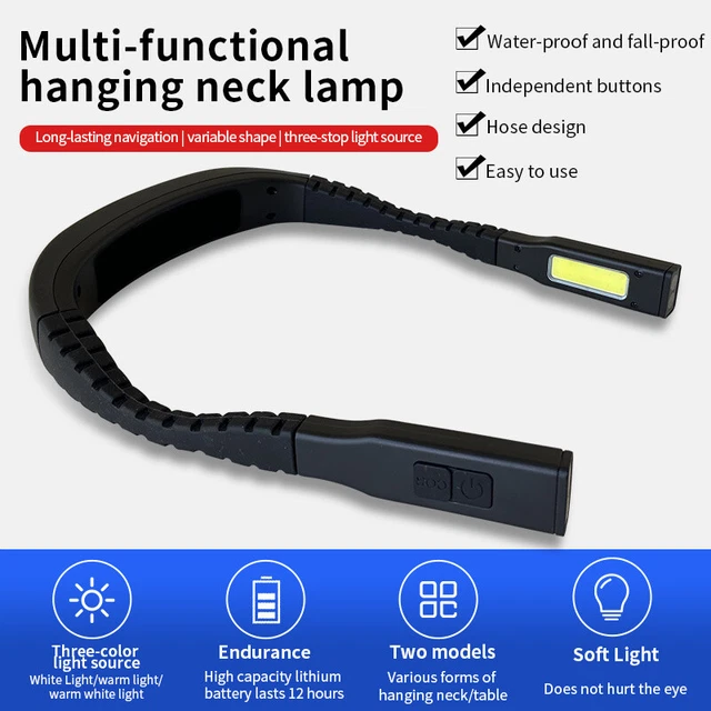 Luce libro di lettura LED con clip flessibile USB ricaricabile letto da viaggio scrivania da viaggio computer portatile