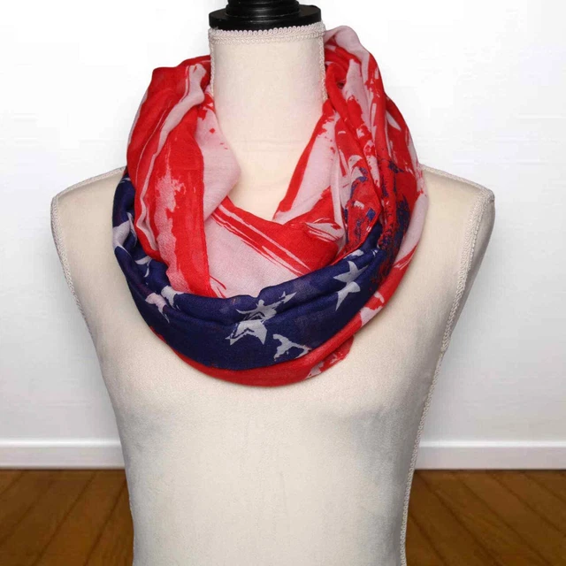 American Flag Print Infinity Scarf