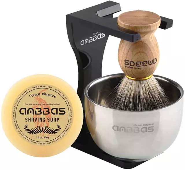 Anbbas Herren Geschenk Set Rasierpinsel Reines Dachshaar Shaving Brush Badger Ra