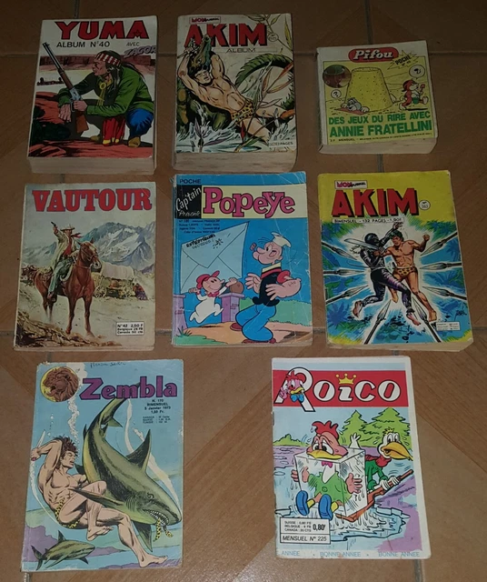 LOT DE BANDE dessinée 8 bds anciennes bandes dessinées vintage 1970 bd