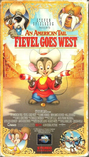 AN AMERICAN TAIL Fievel Goes West VHS 1992 James Stewart John Cleese