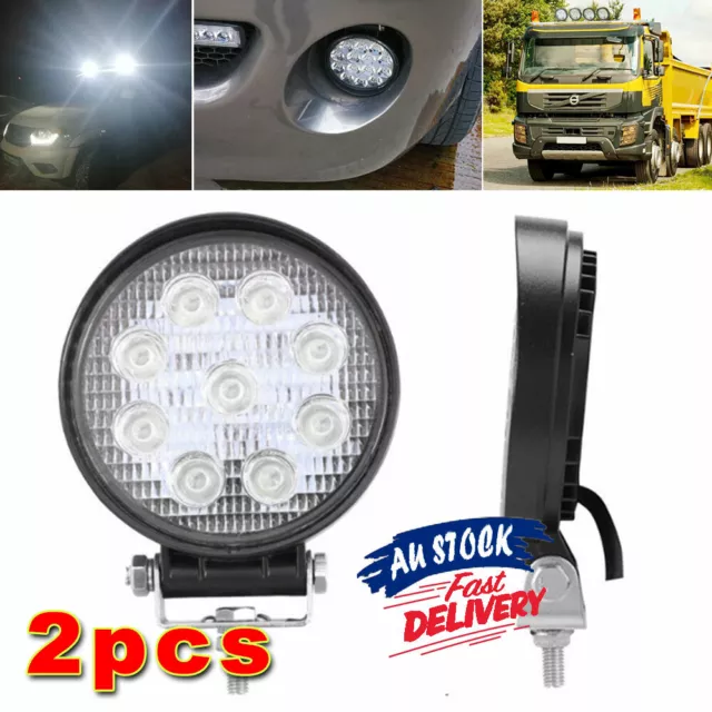 2x4inch 27W Flood LED Work Light Fog Lamp Round Reverse Offroad LED Work