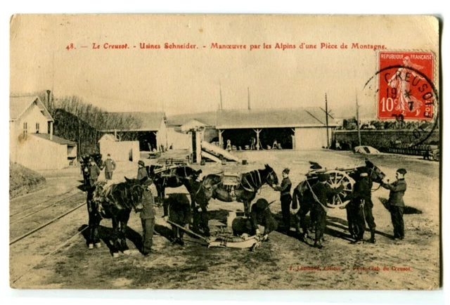 CPA Militaire 71 Le Creusot Maneuvre by the Alpines of a Piece of Mountain