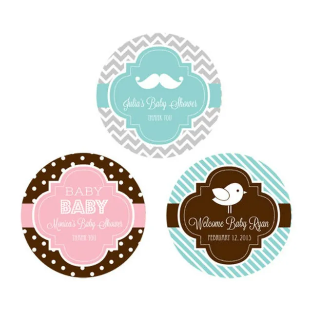 24 Personalized 1.4" Stickers Labels Baby Shower Favor Decorations - MW19778